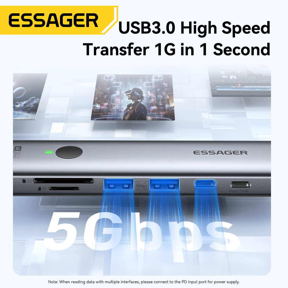 Essager USB C HUB 4K 7-en-1 ti - Usb Hub Type C reseña y precio